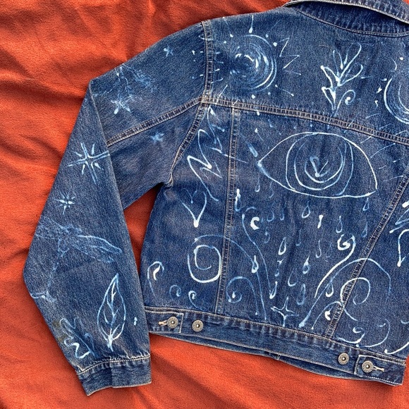 Groovy True Blue vintage Denim jacket upcycled - Picture 5 of 14